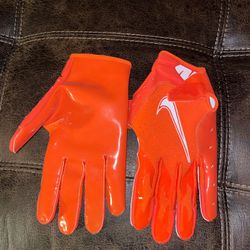 Orange Nike Football Gloves
