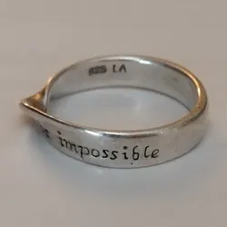 LA Sterling Silver 925 “Nothing Is Impossible” Twisted Ring size 7