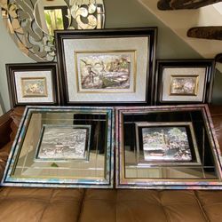 Vintage Italian Creazioni Artistiche Metallic Silver 3D Wall Art Plaque Framed Mid Century Hand Made