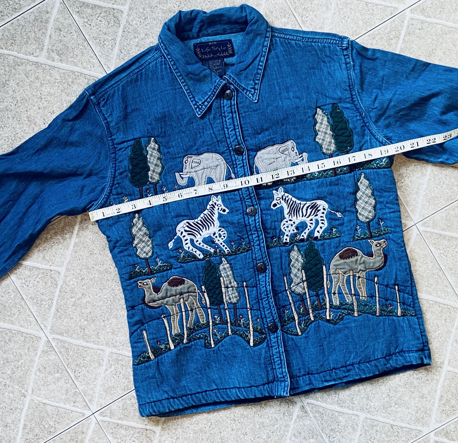 Vintage Life Style Embroidered Denim Jacket
