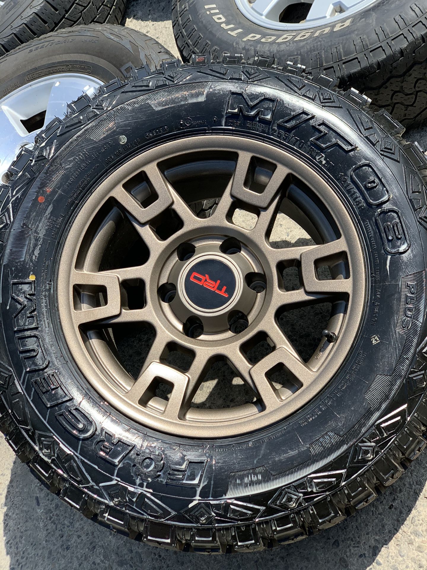 17” Toyota trd style Bronze finish rims and mud tires 6 lug Chevy gmc ...