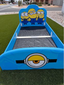 Delta Children Minions Upholstered Twin Bed, Blue Amazon's Choice
