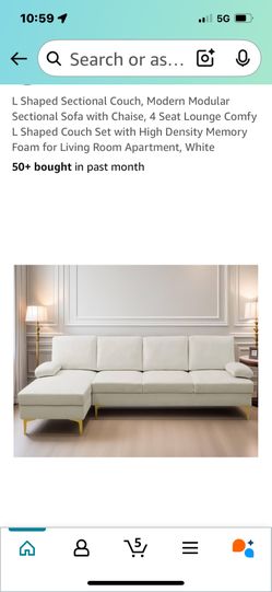 L Shaped Sectional Barely Used Stored In Garage Perfect Condition