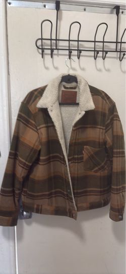 Levi's Sherpa-Lined Plaid Flannel Jacket