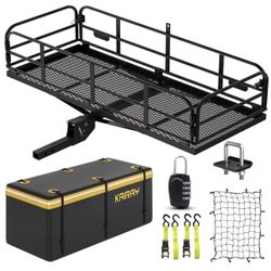 KAIRAY Heavy Duty Hitch Mount Cargo Carrier 