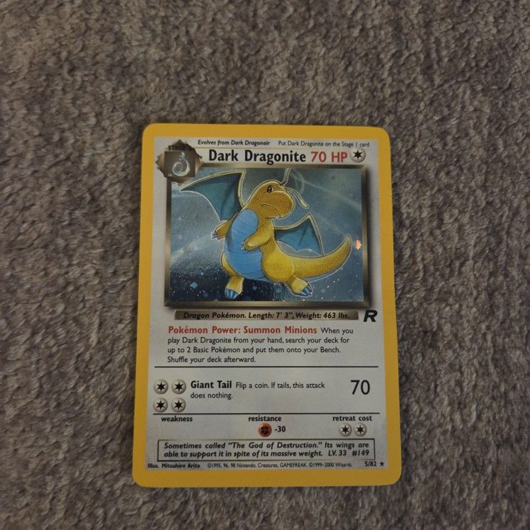 what's the rarest pokemon card from mcdonald's Dark Dragonite 5/110 Holo Rare Pokemon Card Near Mint/Excellent main image 0