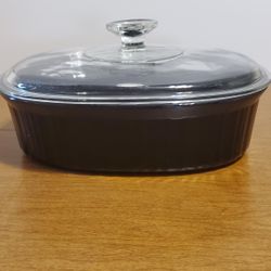 Rare French Black Ribbed F 2 B 2.8 Liter Covered Casserole 