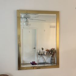 Mirror With Gold Frame 