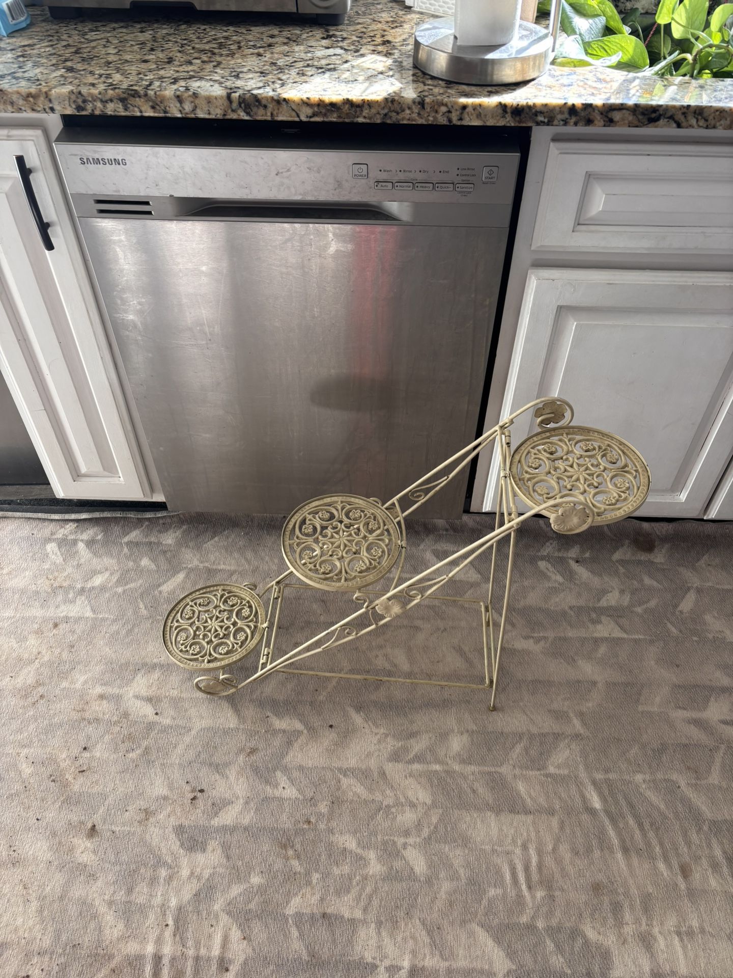Wrought Iron Metal 3 Tier Plant Stand