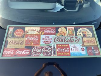 Vintage 90’s Coca-Cola Puzzle 13” X 35” Framed 