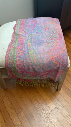 Luxury 100% Cashmere Paisley Pashmina Shawl Wrap Scarf - Pink & Purple Ombre (64" x 27")