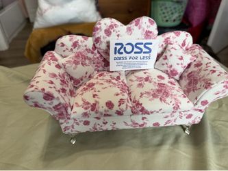 Floral miniature couch jewelry holder/Barbie furniture