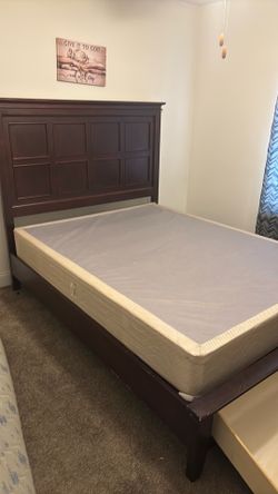 Queen size frame with mattress