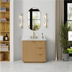 Cadiz 36" Freestanding Single Sink Bathroom Vanity with Composite Top