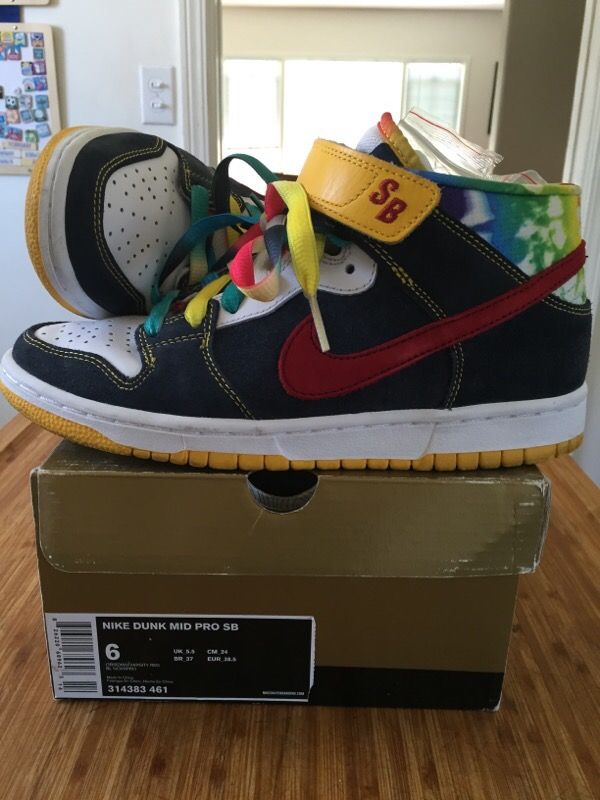Nike dunk mid pro sb tie dye top