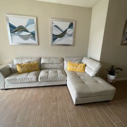 Leather couch - Grey