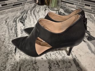 Black Leather Cut Out Shoes