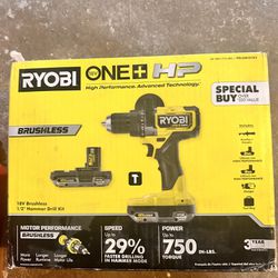 RYOBI 18V Brushless 1/2” Hammer Drill Kit