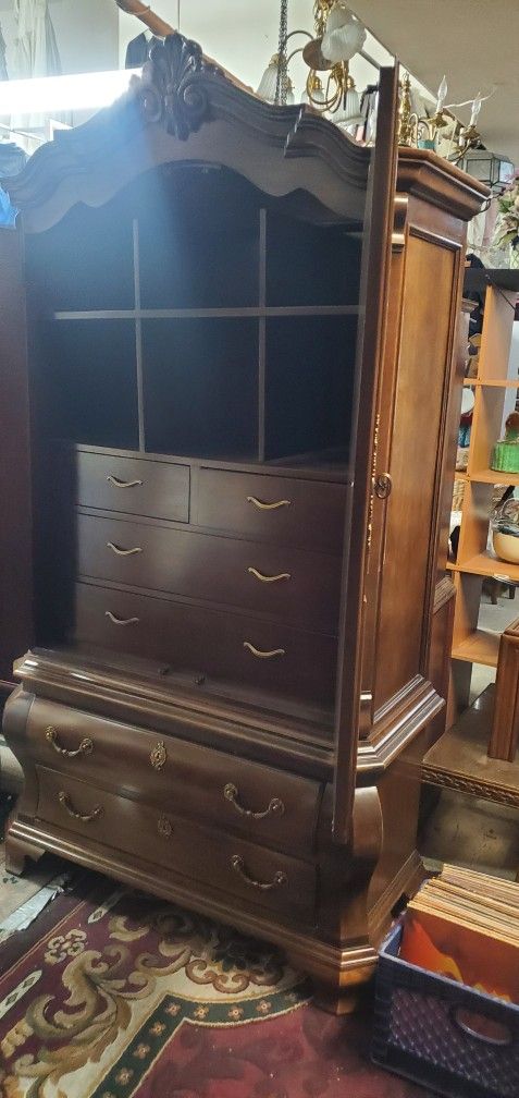 Dresser Armoire Century Wardrobe Carved Wood Beautiful