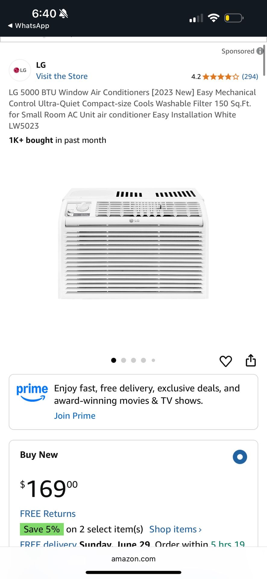 Window AC Air Conditioner Unit