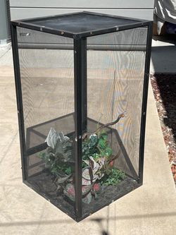 Screen Reptile Enclosure with Decor