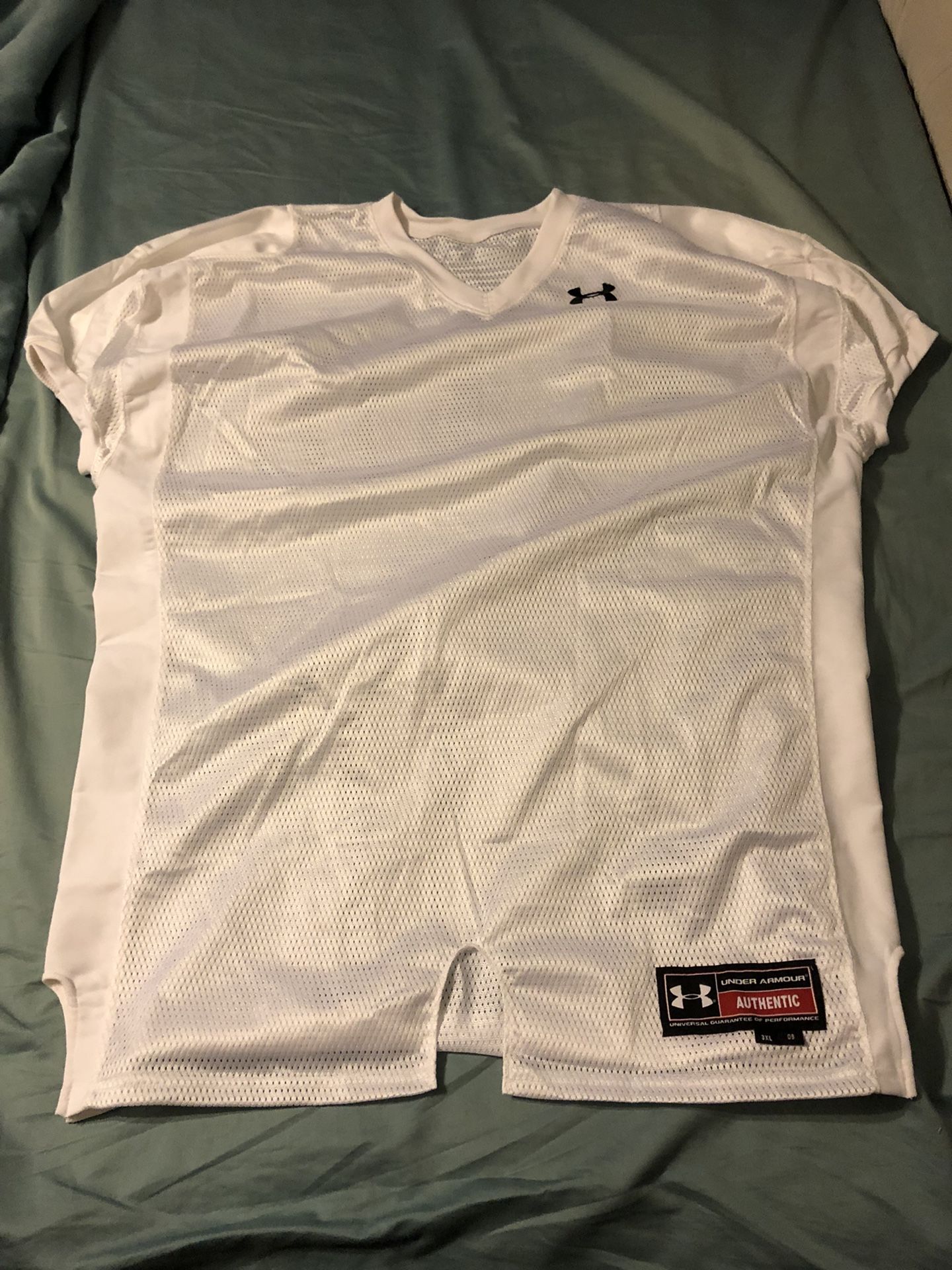 Football Jersey short sleeve, white mesh, Under Armour, 3XL