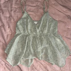 Hollister green flowy tank size small