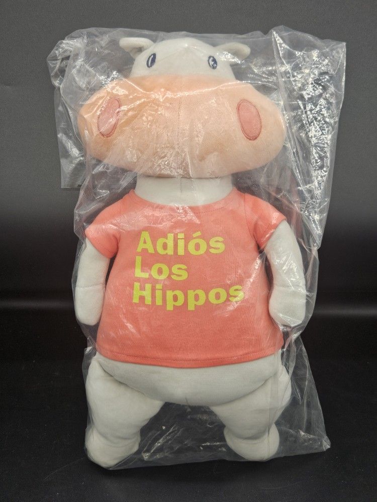 Adios Los Hippos Plush Animal 18" with Pink Shirt