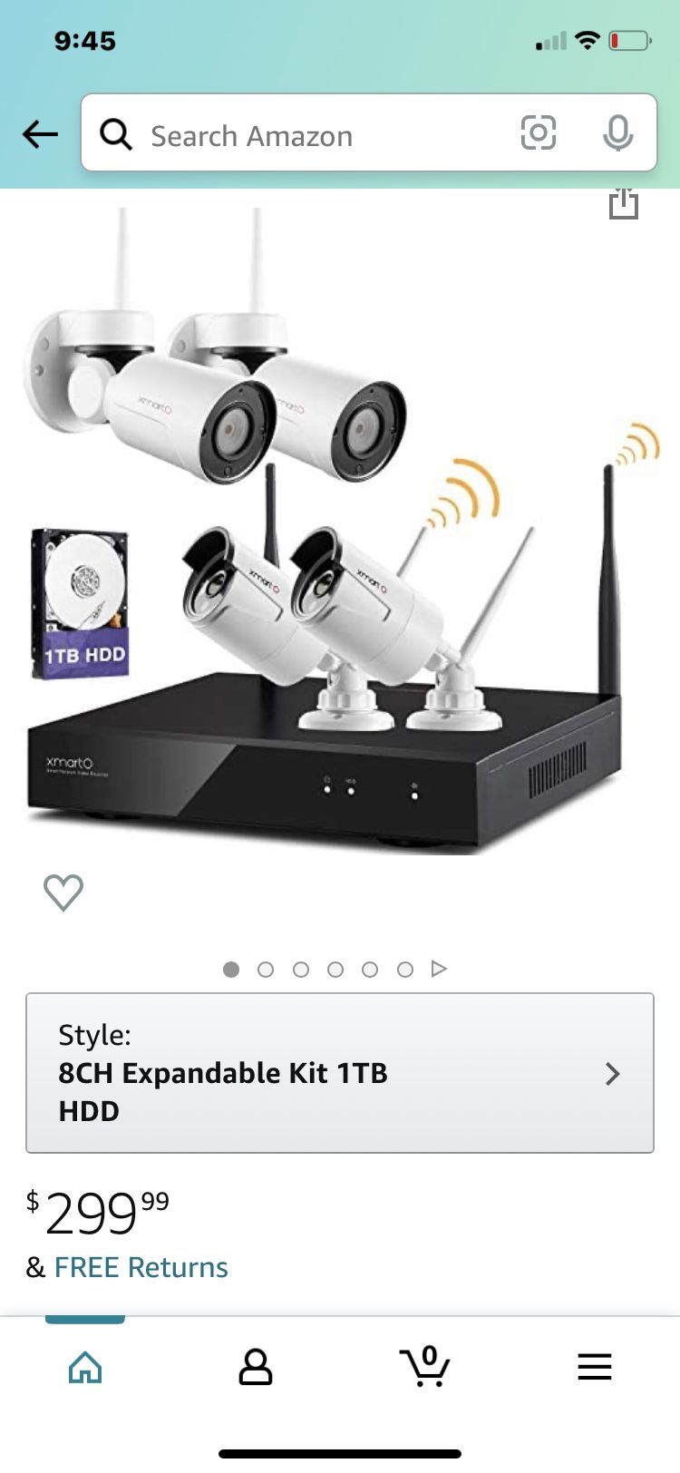 No Drive Hard XMARTO [Expandable 8CH] Wireless Security Camera