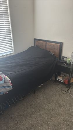 Twin Bed Set w/ Mattress + 2 Nightstands – Great Condition