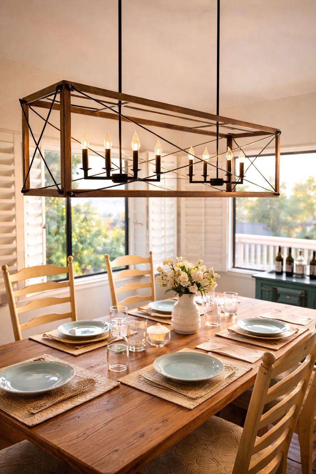 Pottery Barn Modern Farmhouse Rectangular Chandelier – Iron – MUST SELL