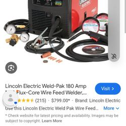 Lincoln 180 HD Weld Pak Mig Tig Stick Welder 