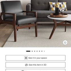 MCM Peoria Arm Chairs In Black. Like New, Used For Staging