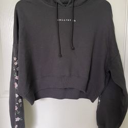 Hollister Gray Cropped Hoodie