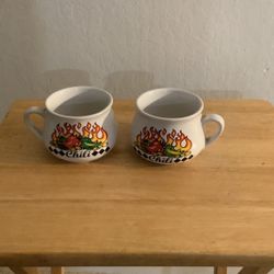 Set Of 2 Chili / Soup Mugs