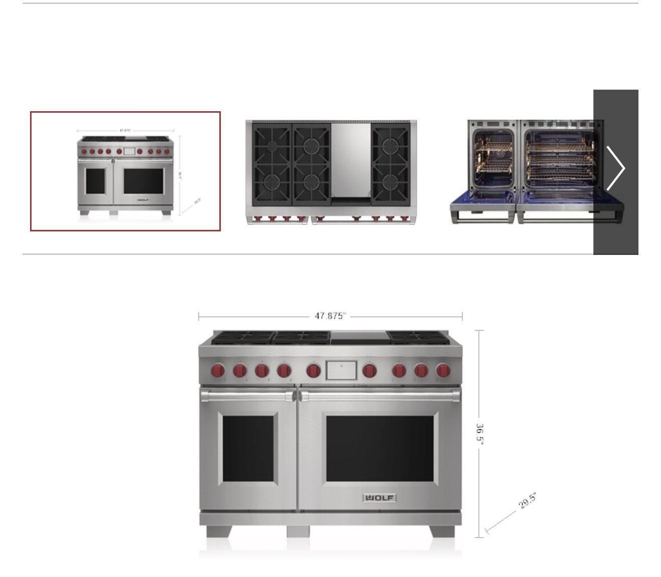 🔥 Wolf 48” Dual Fuel Range – 6 Burners + Infrared Griddle Model: DF48650G/S/P