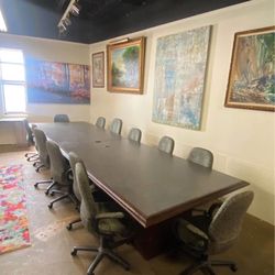 MASSIVE 16ft Modern Conference Table – Optionalaw Chairs!