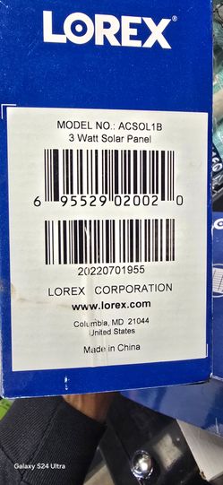 Lorex Wireless Camera Solar Panel. 3 Watt.