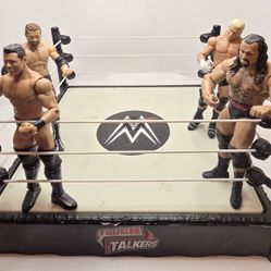 WWE Tough Talkers Wrestling Ring + 4 Figures (Miz, Sami Zayn, Dolph Ziggler, Rusev)