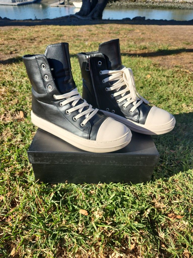 Higt Top With Zipper, Black, Women's 9