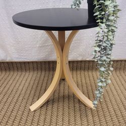 Super Cute Circle Black And Birch Sidetable For Sale 