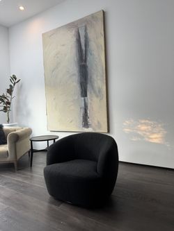 CB2 Style Boucle Swivel Chair