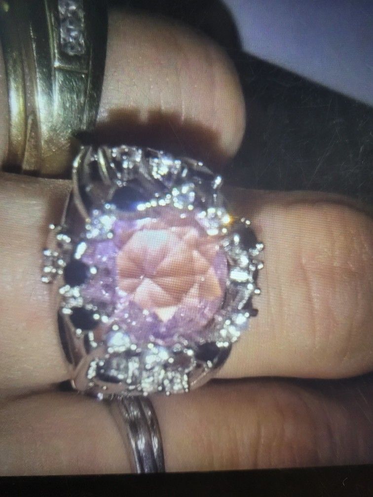 Pink Sterling Silver Ring