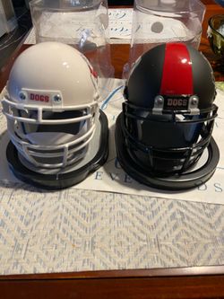 Mini Helmet  Fresno State white and black