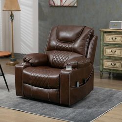 Brand New Oversized Massage Recliner Chair with Heat, Large Electric Power Lift Recliner Chair with Hidden Cup Holder