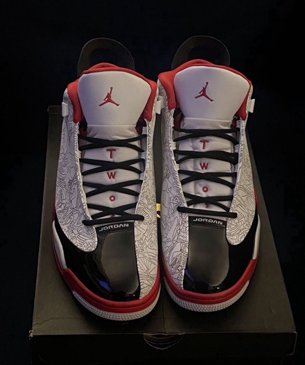 Air Jordan Dub Zero - White, True Red-Black