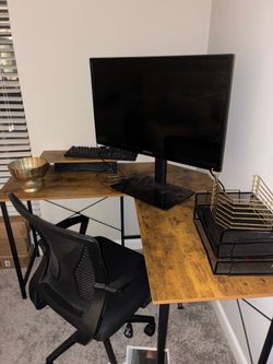 desk and chair