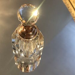 Vintage Crystal Perfume Bottle — Oleg Cassini Crystal Perfume Bottle with Glass Dipper — (NIB) New in Box