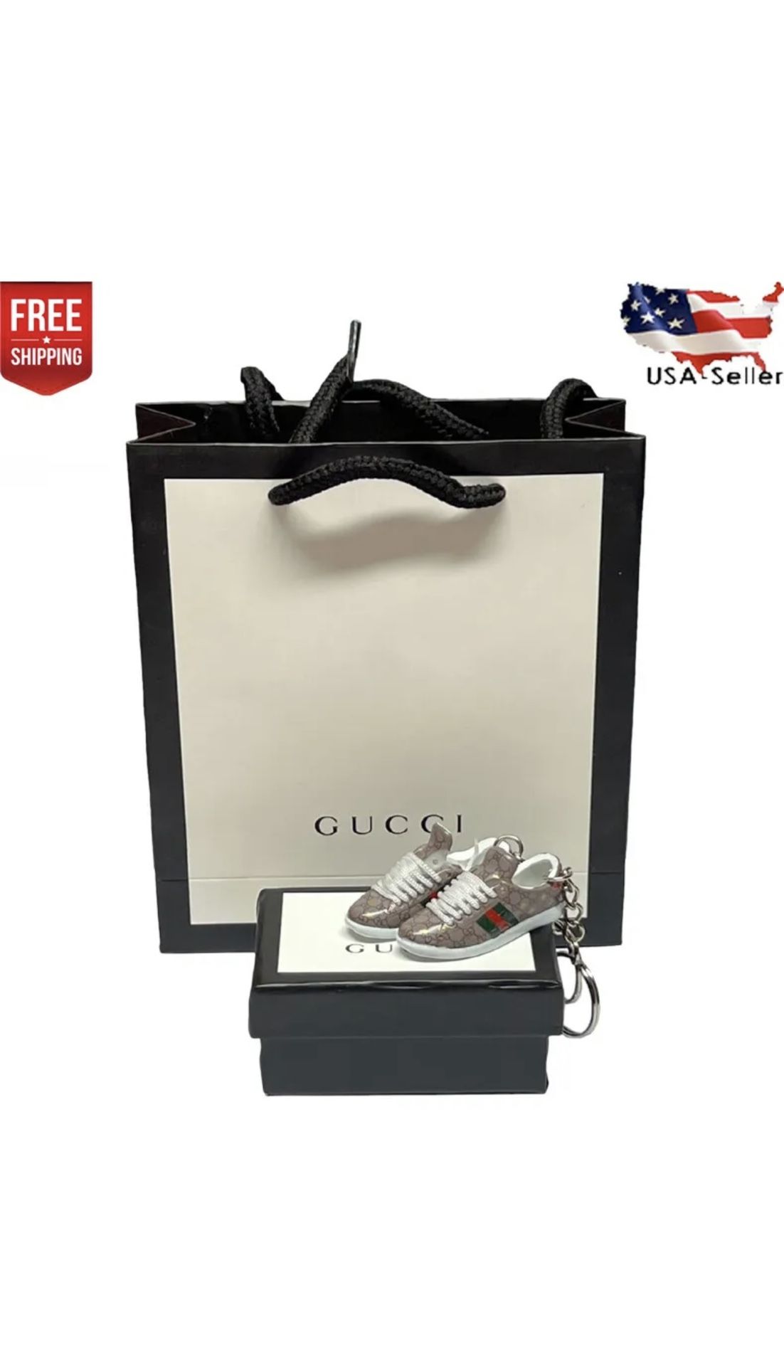 Gucci Sneaker Mini 3d Keychain/Keyring Free Box and Bag Offer