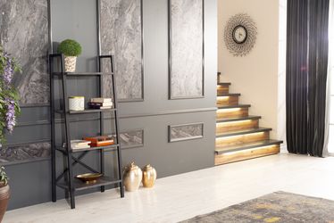 4-Tier Industrial Ladder Bookshelf – Modern Freestanding Display & Storage Shelf Grey